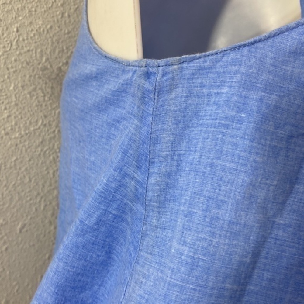 Tory Burch blue halter crop tassel trim top 0 P5 - Picture 12 of 14